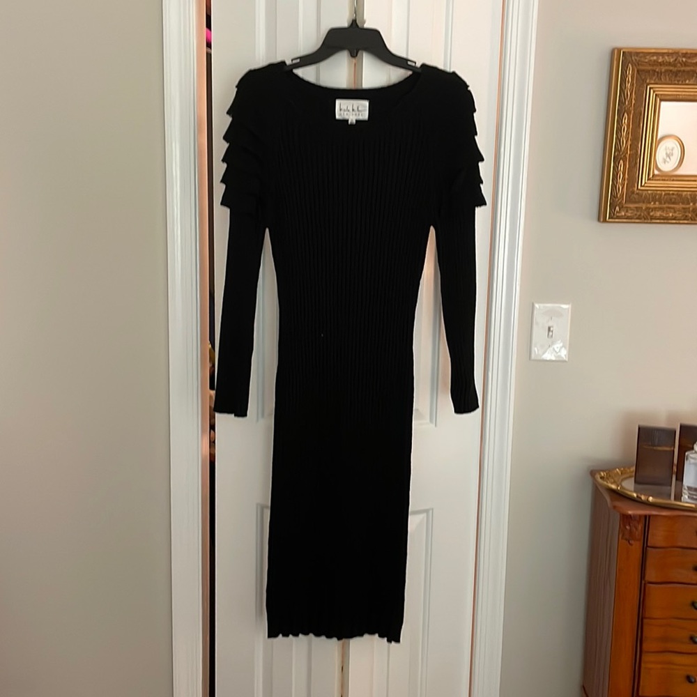 NWT Nicole Miller black sweater dress size L
